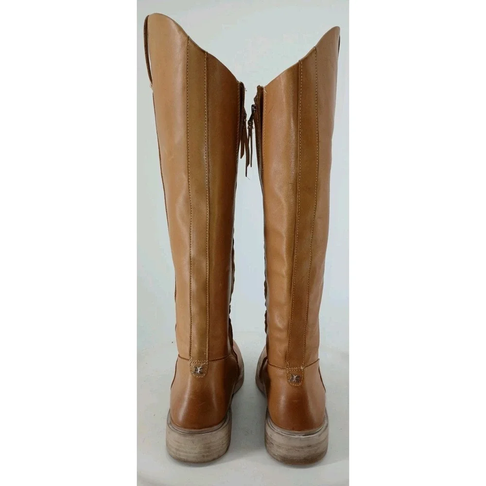 Sam Edelman Women's Fable Tall Leather Boots Tan Cashew Size 10 NEW. C116